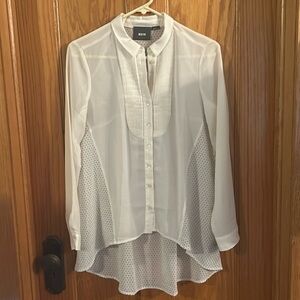 Maeve by Anthropologie Ruffled Button Down Sheer Blouse Size 4